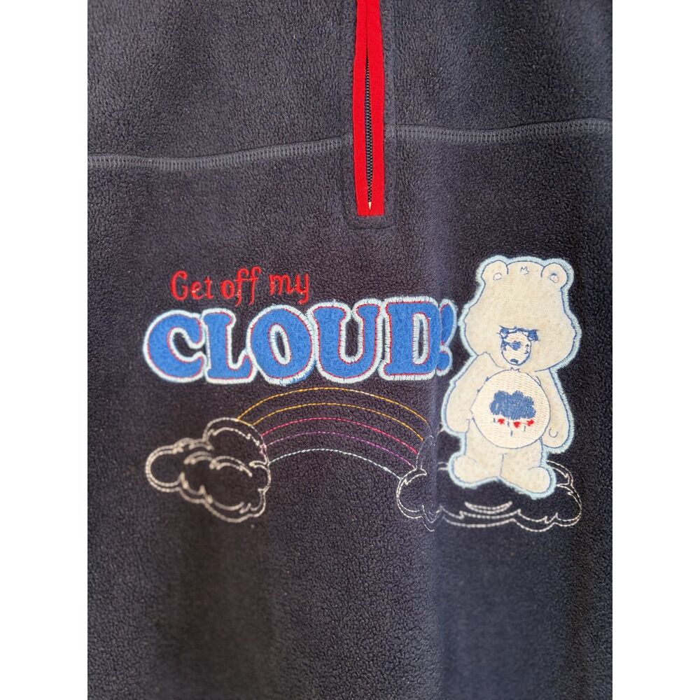 Vintage Care Bears Grumpy Bear Get Off My Cloud 1/4 Zip Fleece Pullover XL - Picture 6 of 14